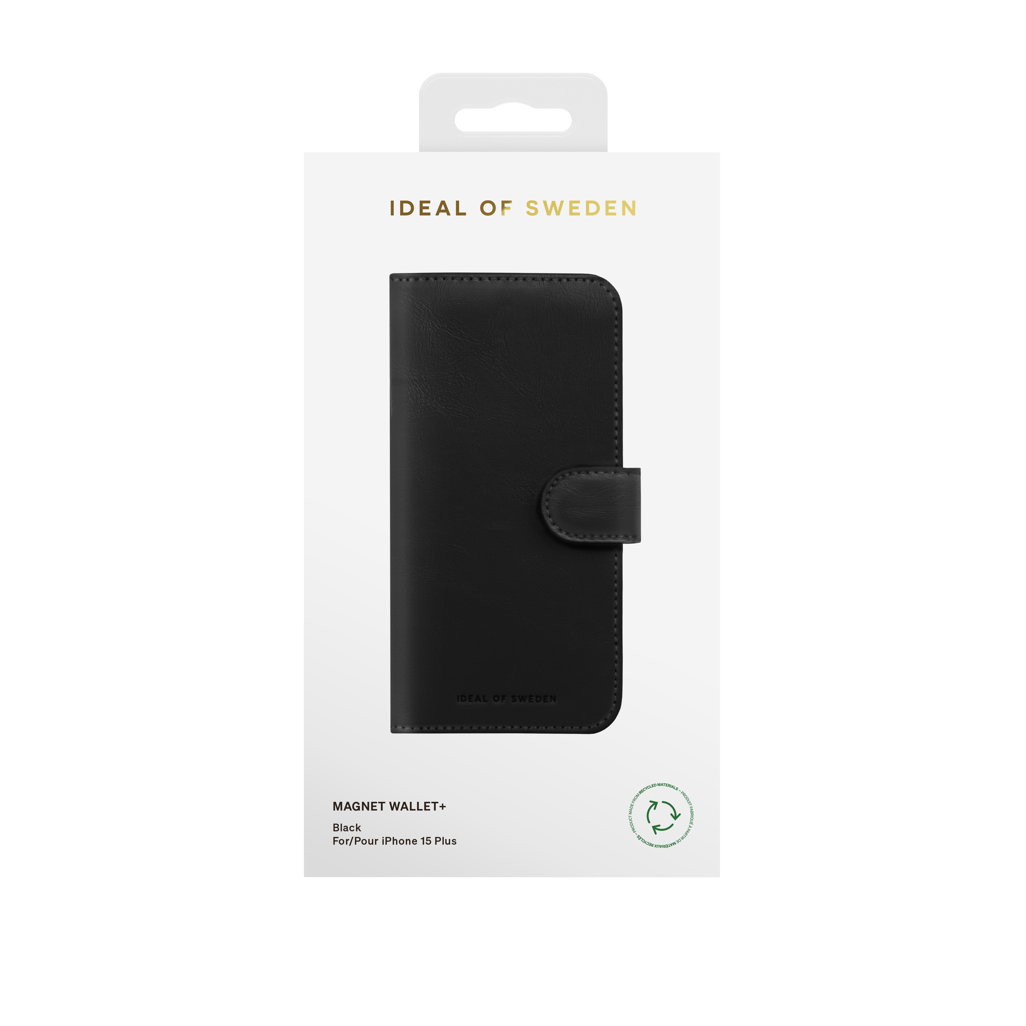 iPhone 15 Plus Magnet Wallet+ Cover Black