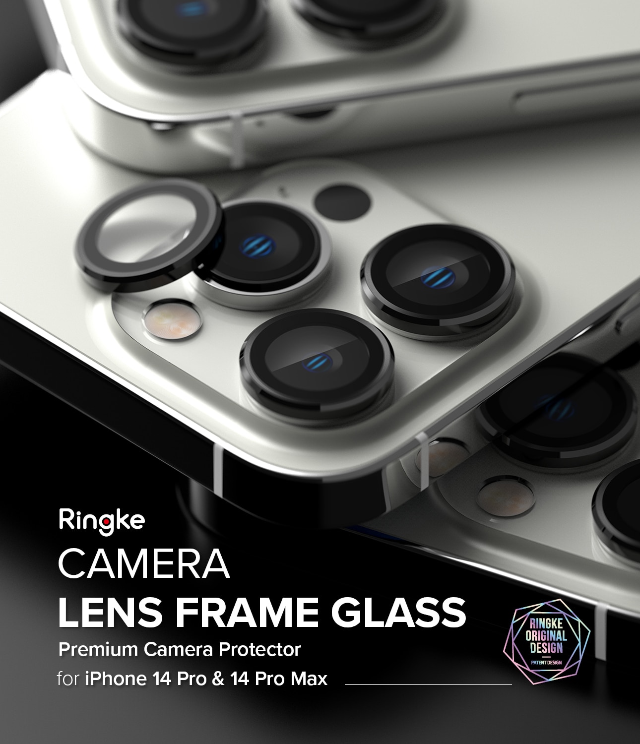 iPhone 14 Pro Camera Lens Frame Glass Black