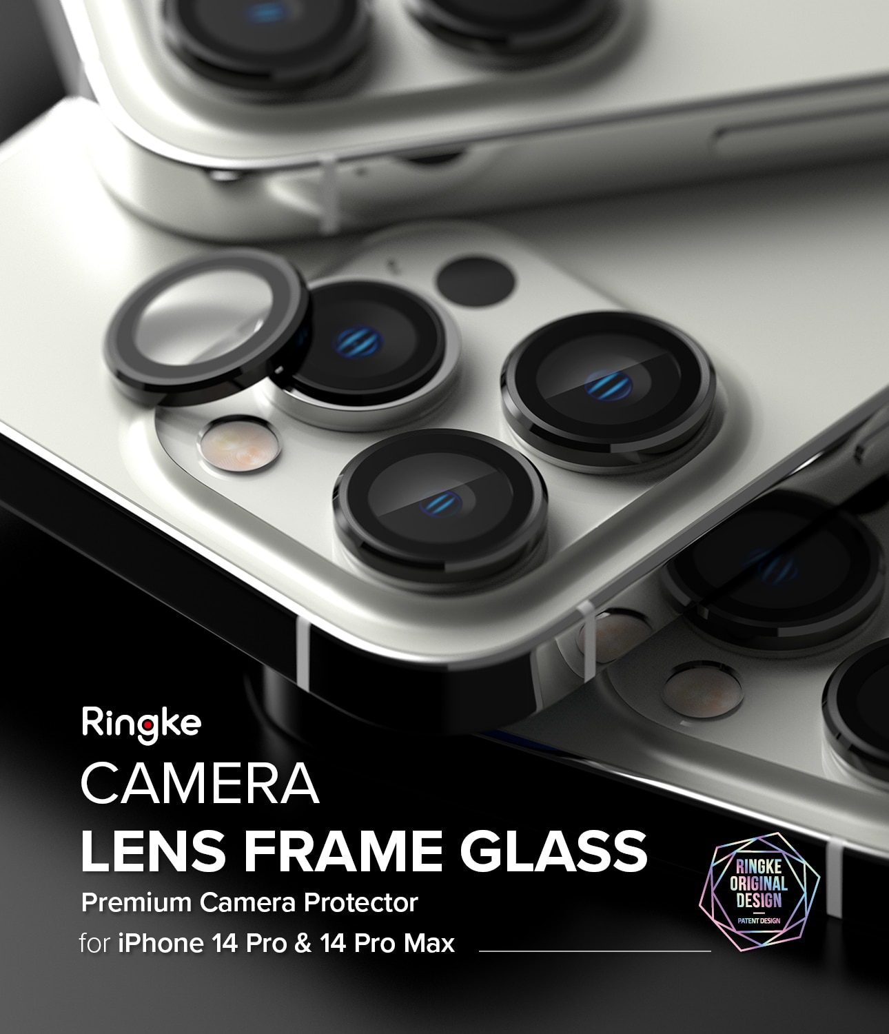 iPhone 14 Pro Max Camera Lens Frame Glass Black