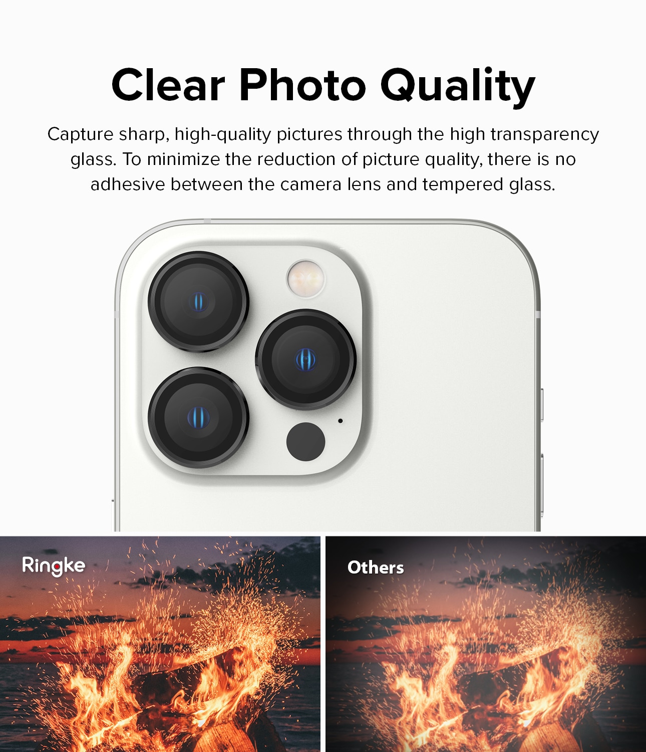 iPhone 14 Pro Max Camera Lens Frame Glass Black