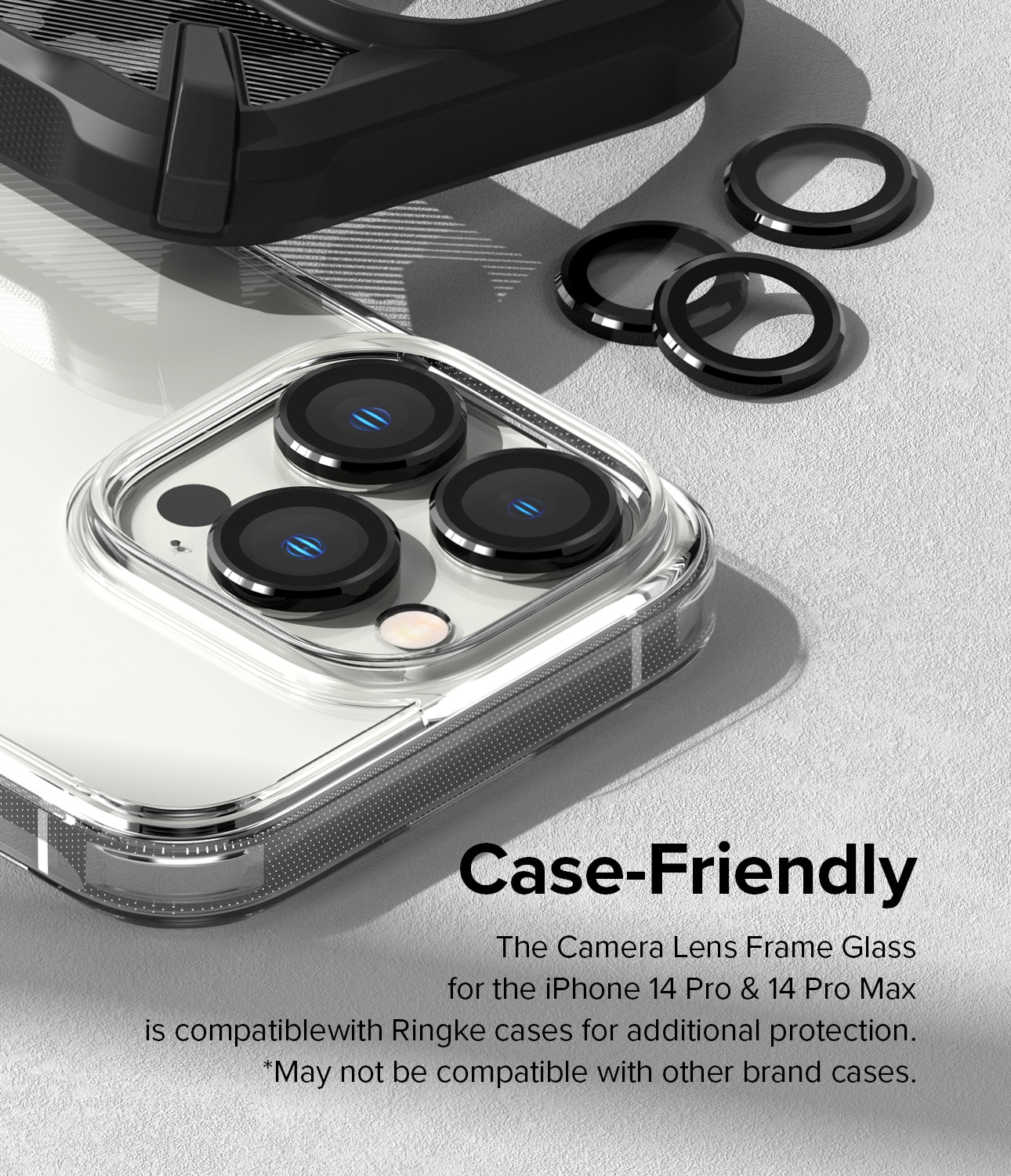 iPhone 14 Pro Camera Lens Frame Glass Black