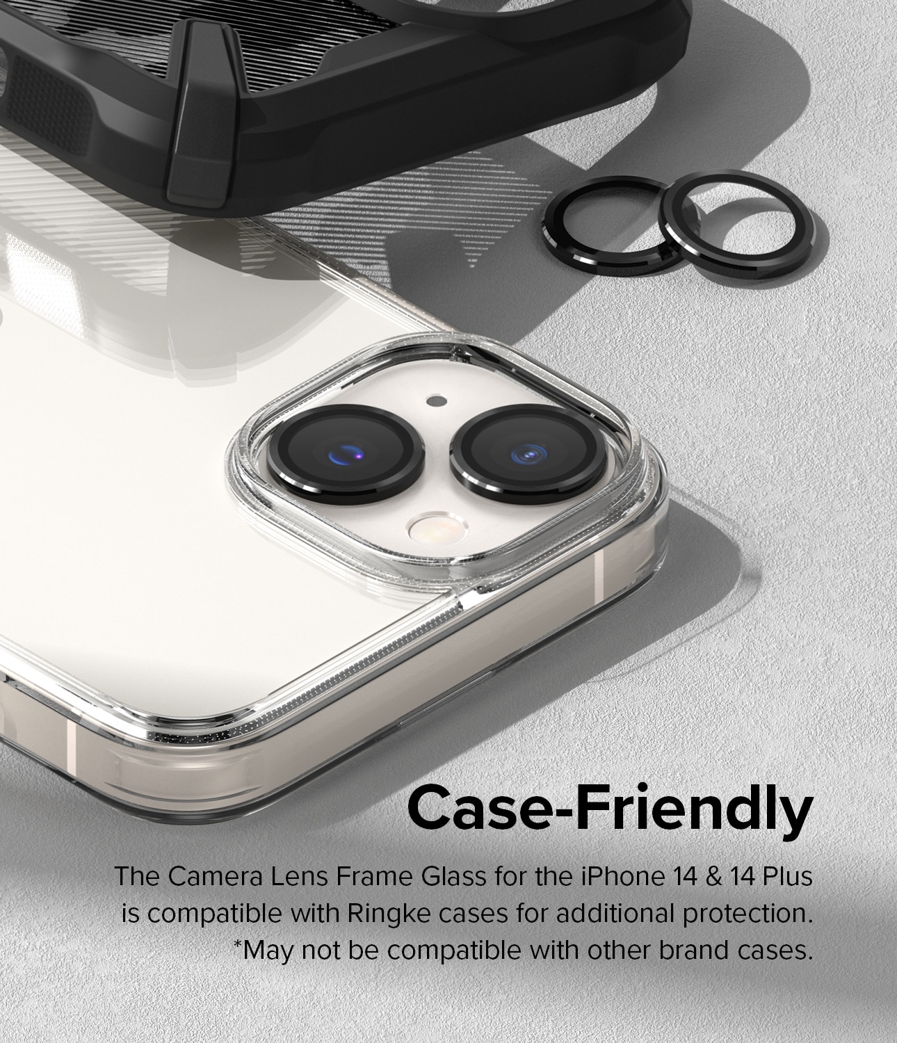 iPhone 14 Plus Camera Lens Frame Glass Black