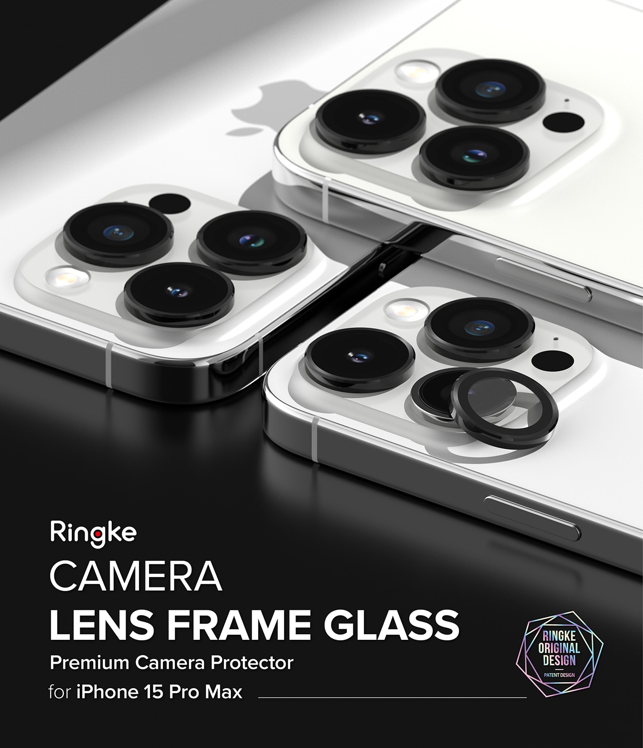 iPhone 15 Pro Max Camera Lens Frame Glass Black