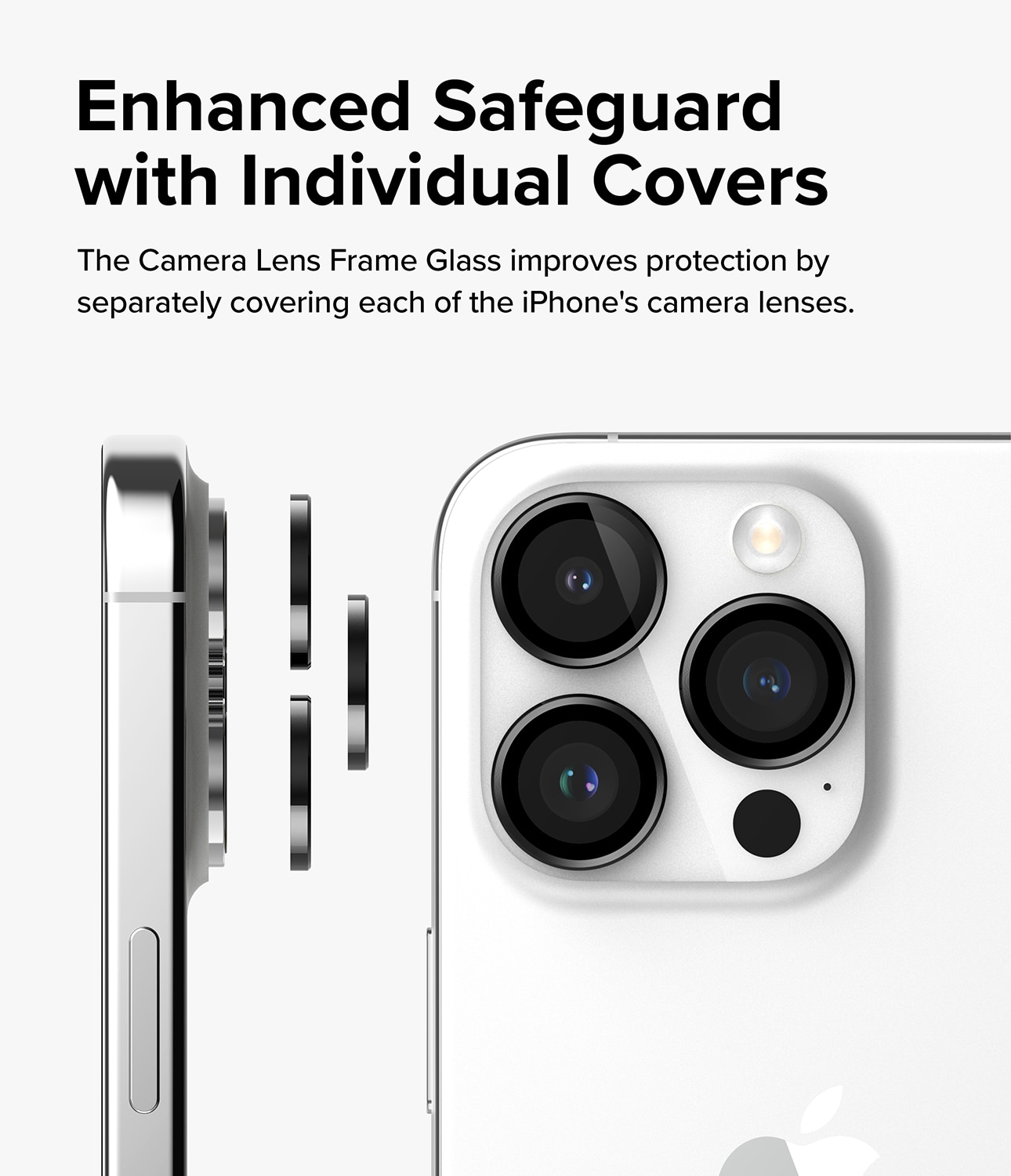 iPhone 15 Pro Max Camera Lens Frame Glass Black