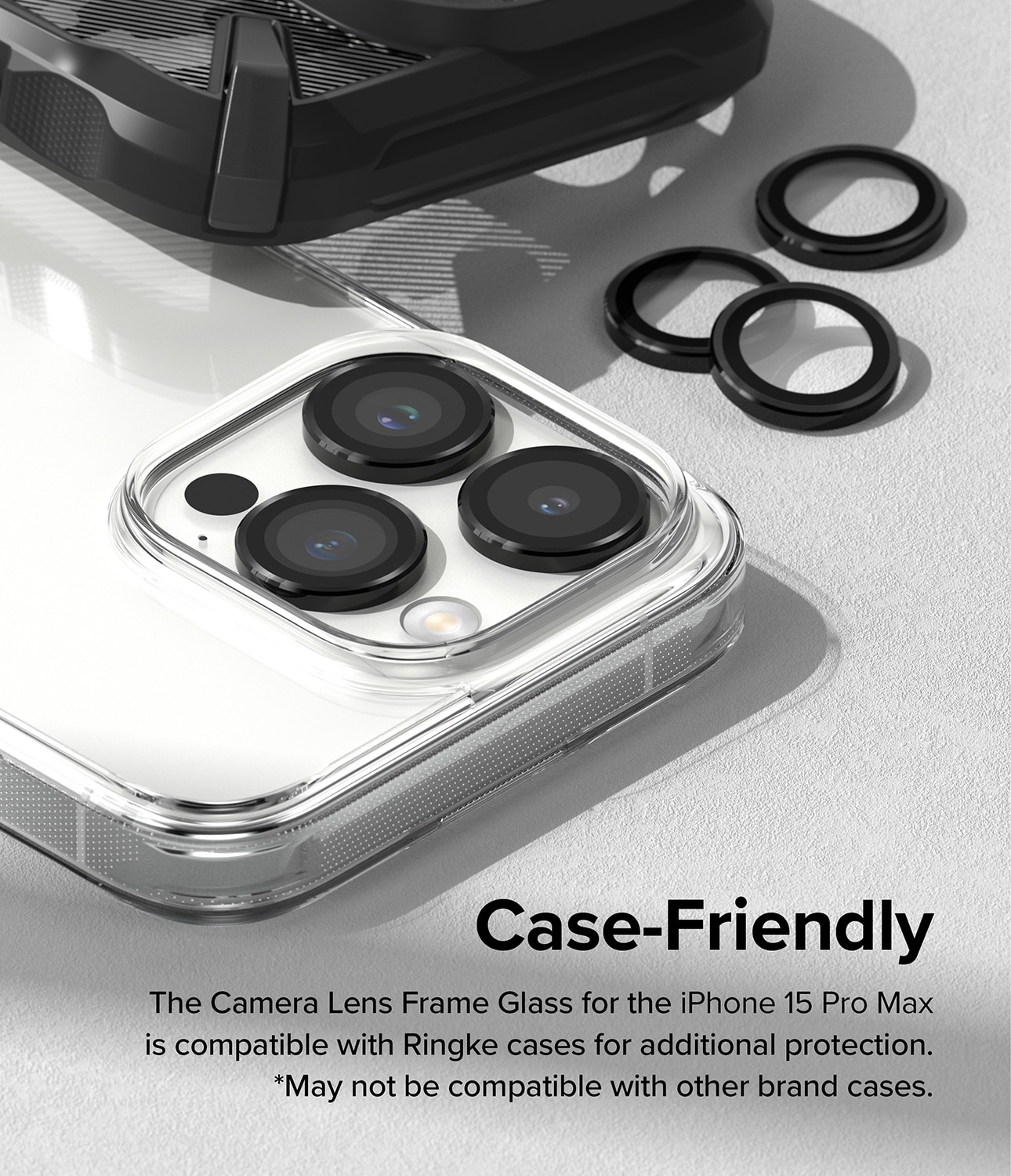 iPhone 15 Pro Max Camera Lens Frame Glass Black