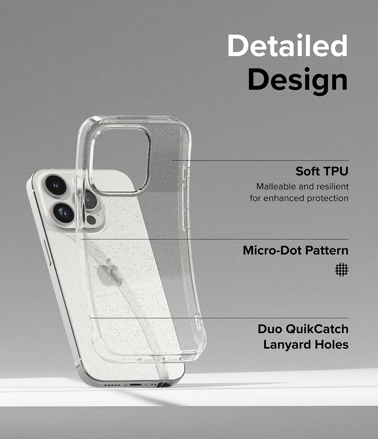 iPhone 15 Pro Air Case Glitter Clear