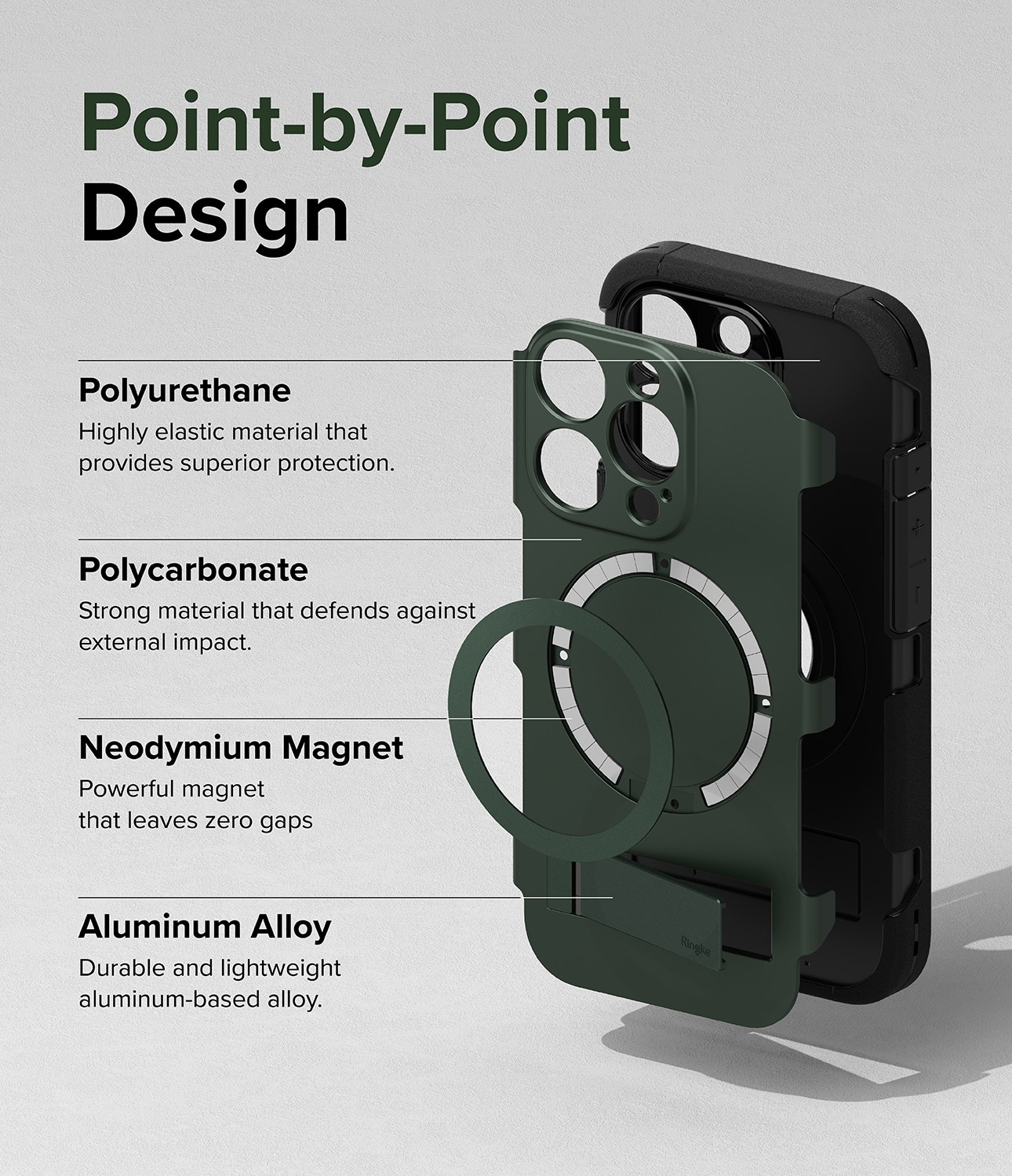 iPhone 15 Pro Alles Magnetic Case Dark Green