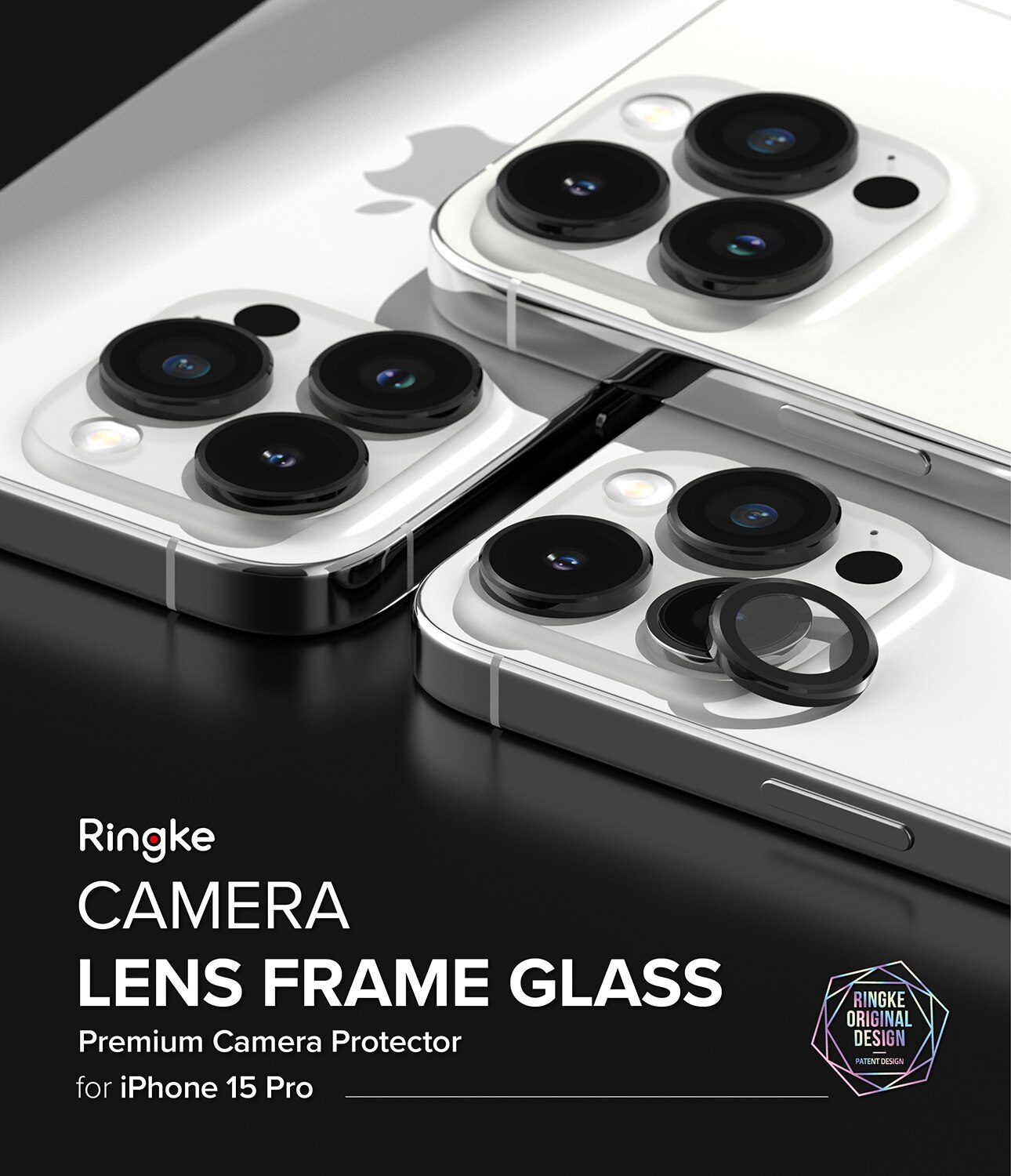 iPhone 15 Pro Camera Lens Frame Glass Black