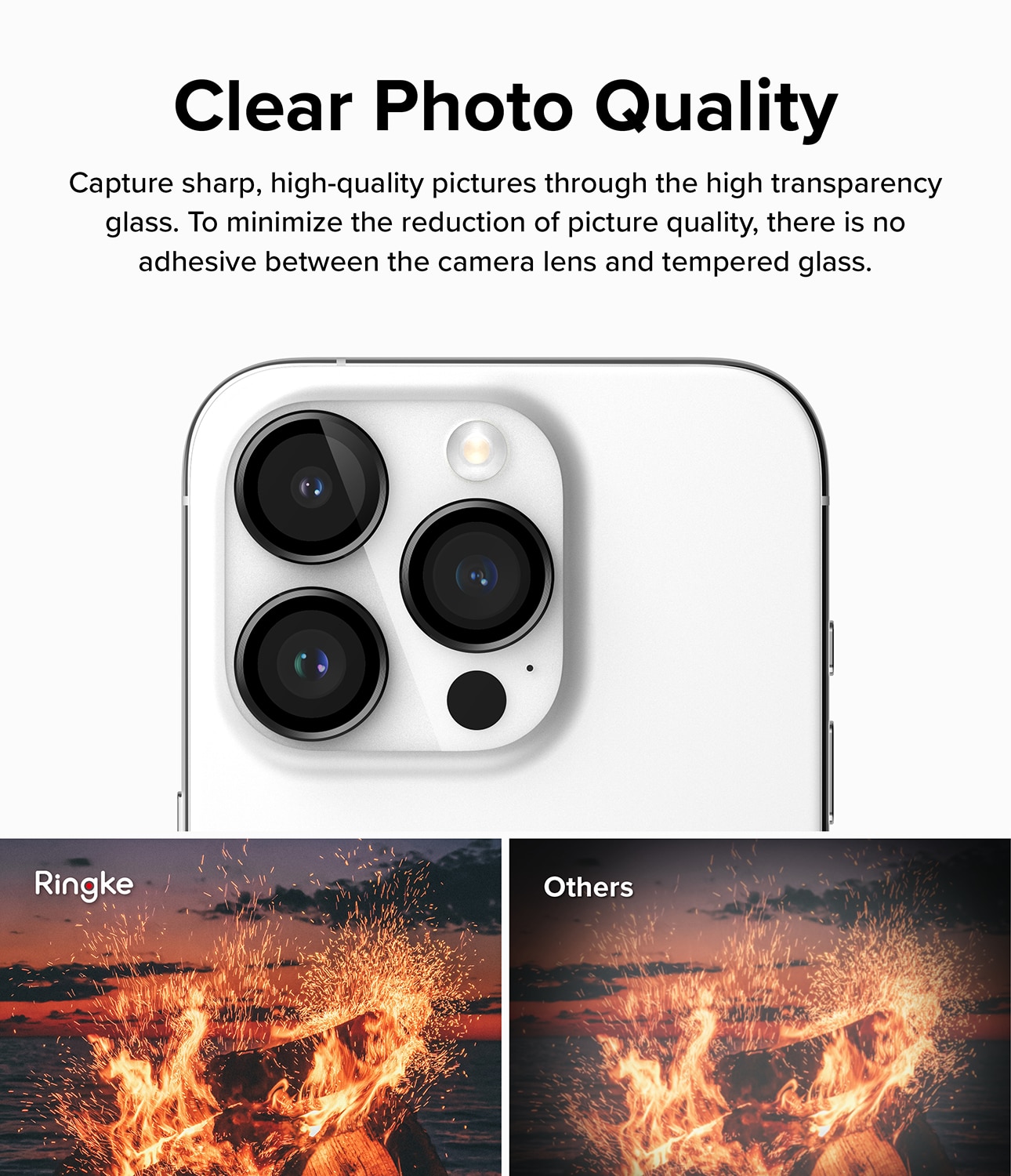 iPhone 15 Pro Camera Lens Frame Glass Black