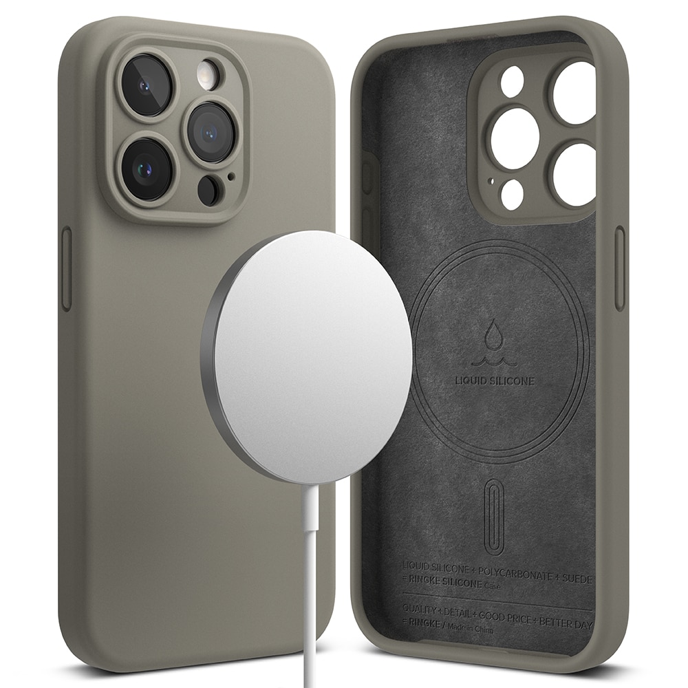 iPhone 15 Pro Silicone Magnetic Case Gray