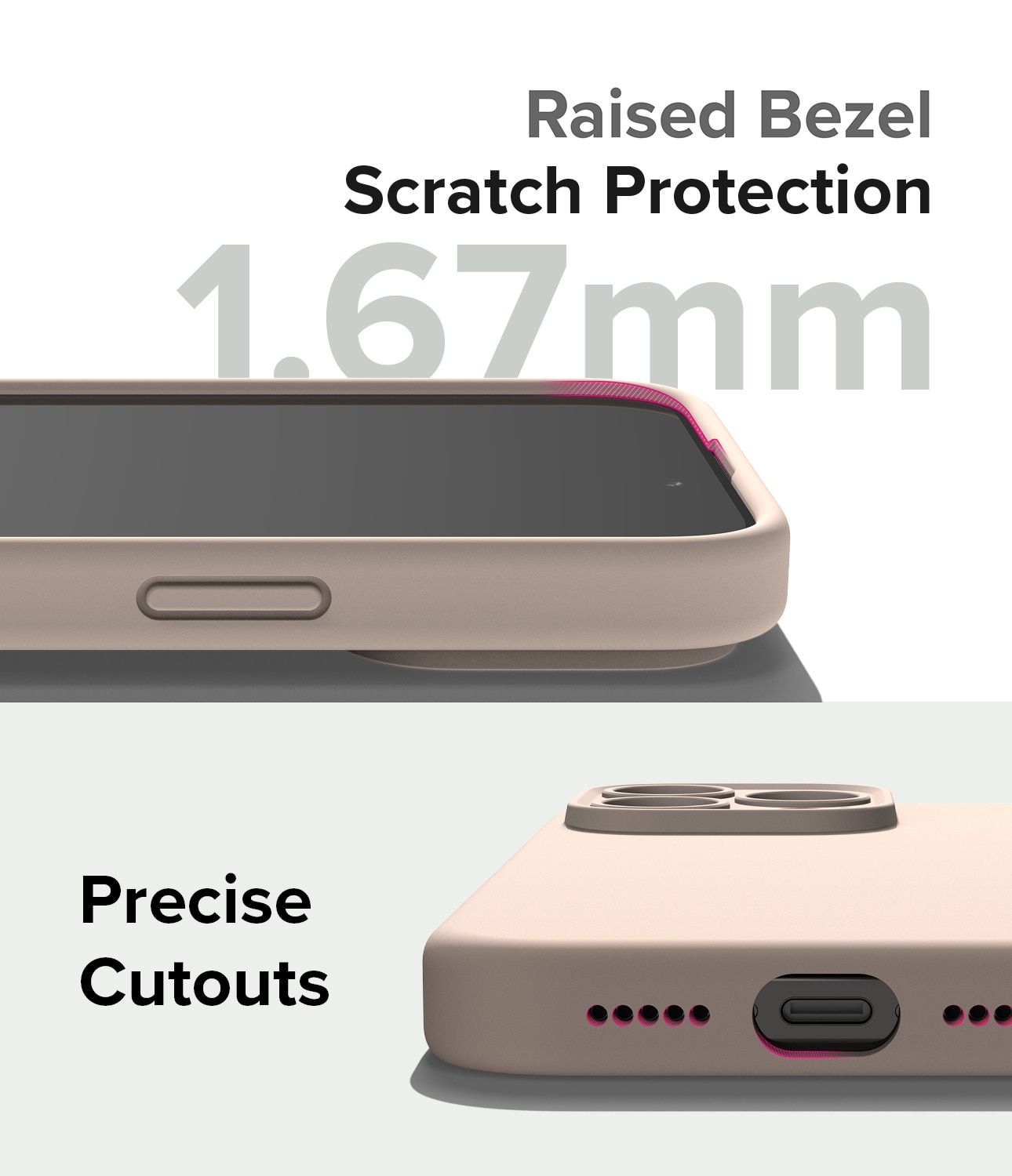 iPhone 15 Pro Silicone Magnetic Case Pink Sand
