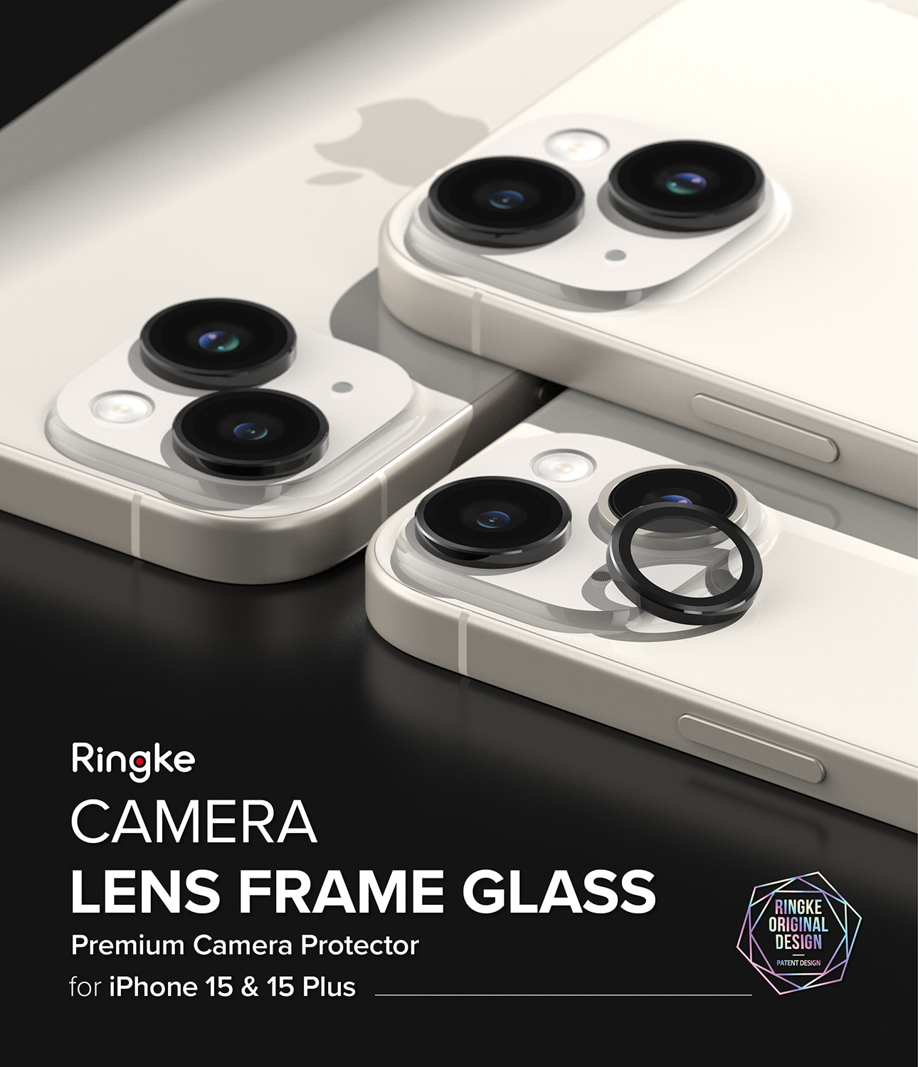 iPhone 15 Plus Camera Lens Frame Glass Black