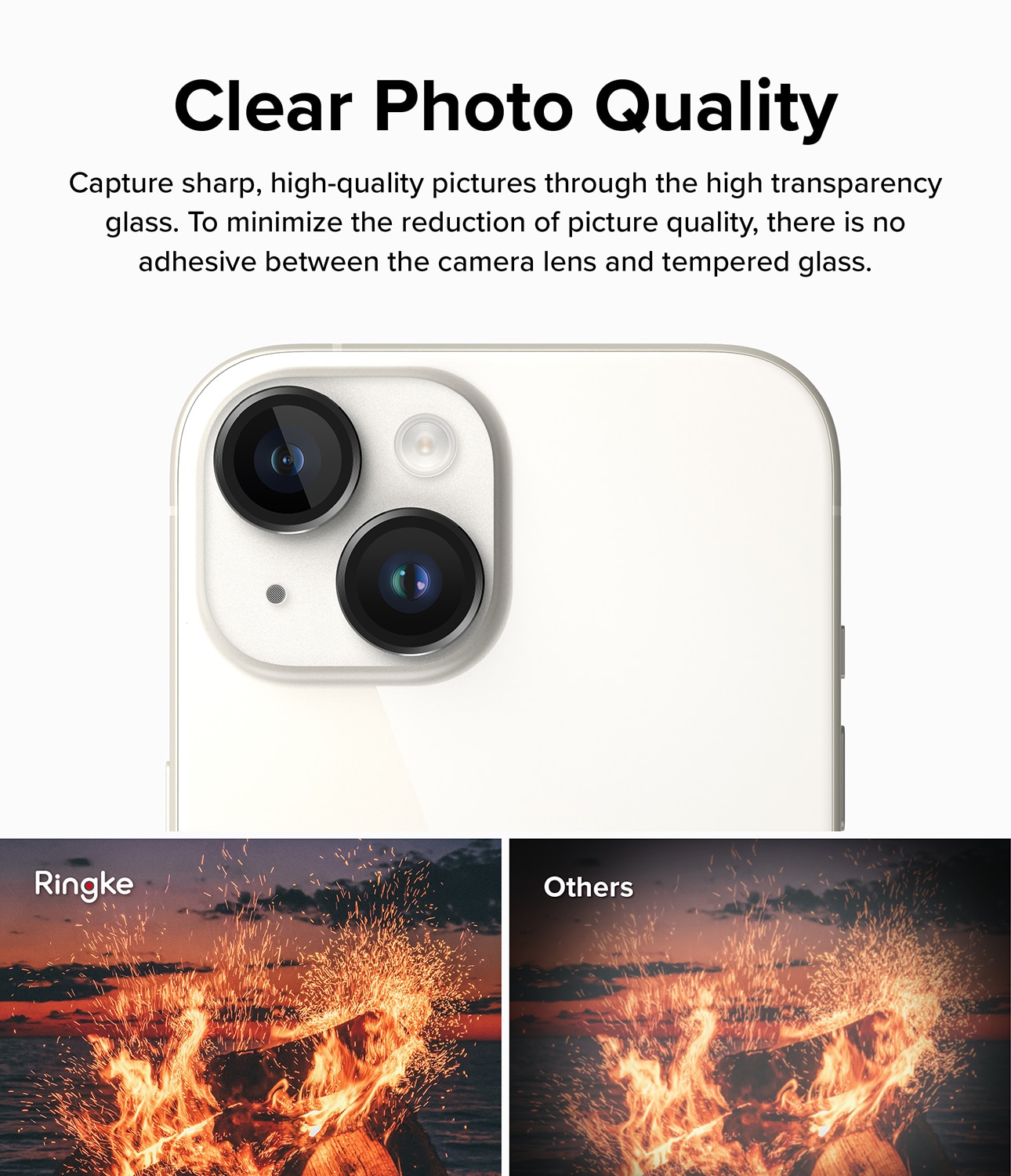 iPhone 15 Camera Lens Frame Glass Black