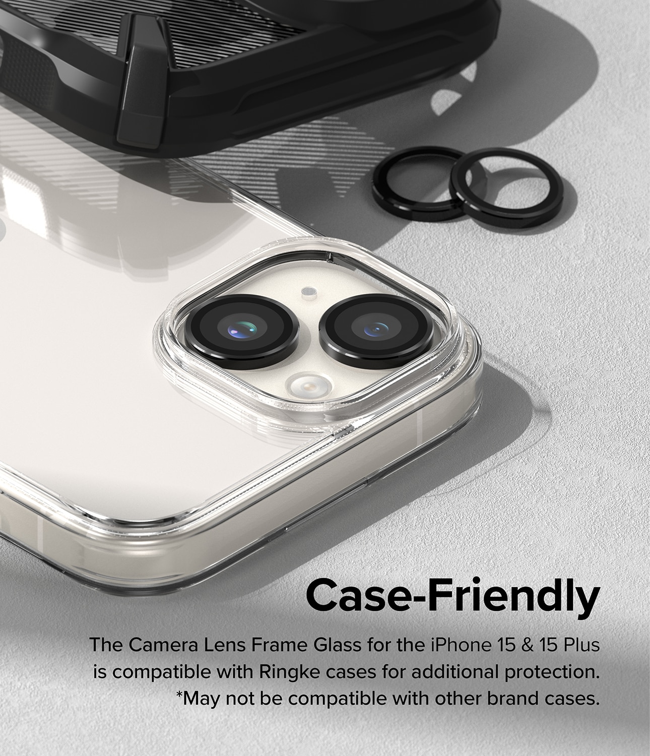 iPhone 15 Plus Camera Lens Frame Glass Black