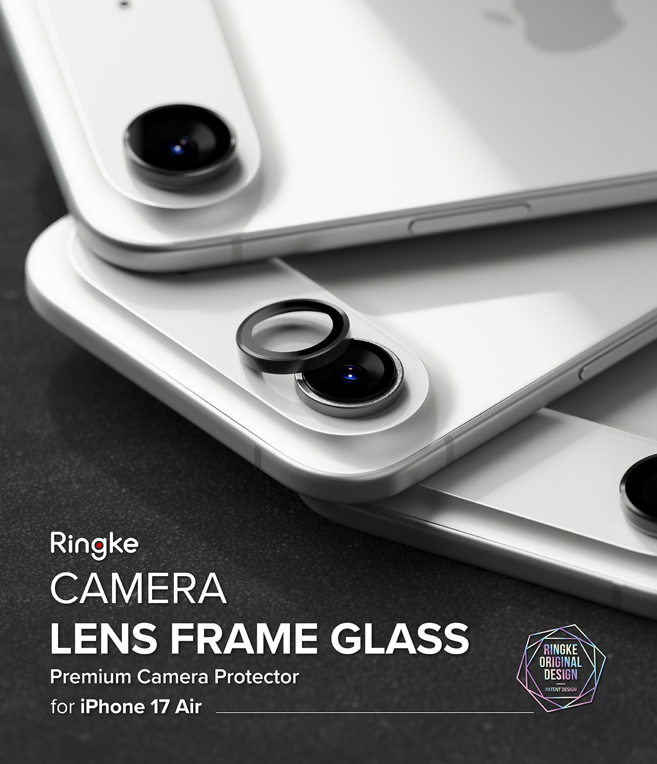 iPhone 17 Air Camera Lens Frame Glass (2-pack) Black
