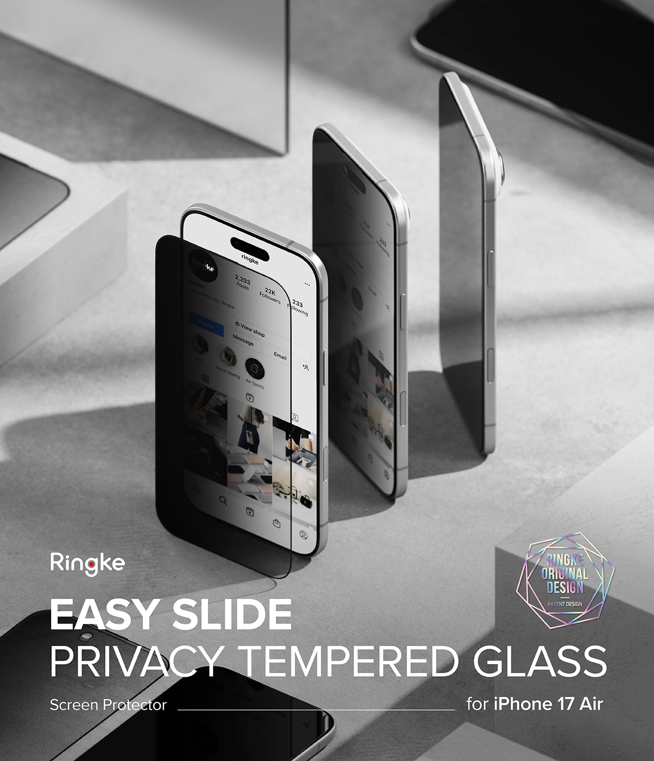 iPhone 17 Air Easy Slide Privacy Glass (2-pack)