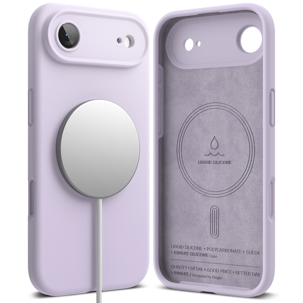 iPhone 17 Air Silicone Magnetic Case Light Purple