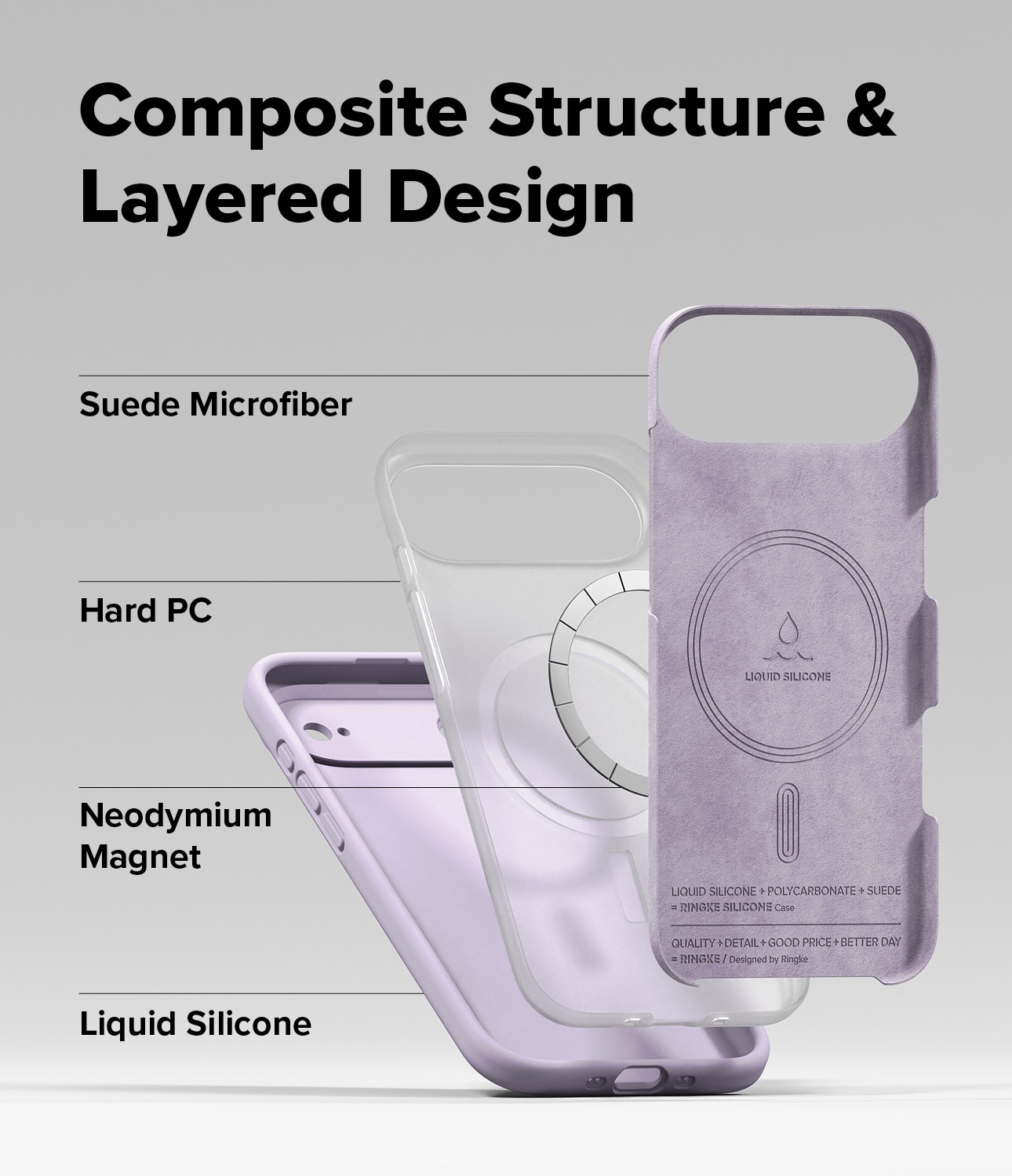 iPhone 17 Air Silicone Magnetic Case Light Purple
