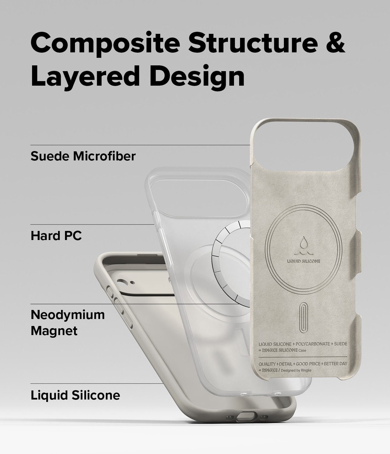 iPhone 17 Air Silicone Magnetic Case Stone