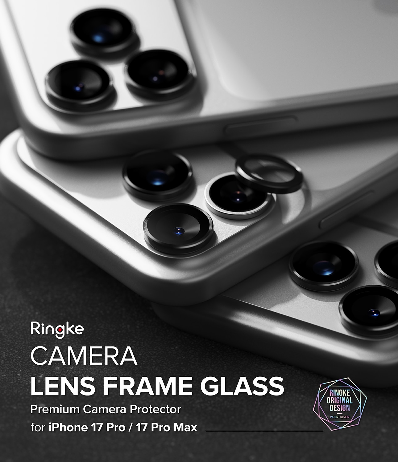 iPhone 17 Pro Max Camera Lens Frame Glass (2-pack) Black