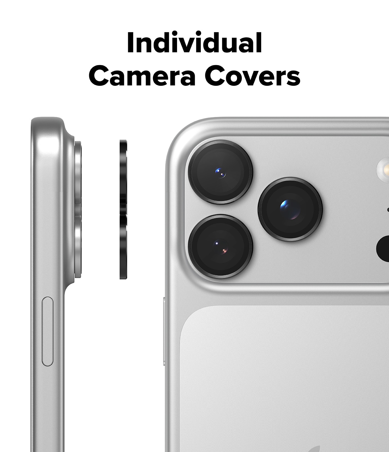 iPhone 17 Pro Max Camera Lens Frame Glass (2-pack) Black