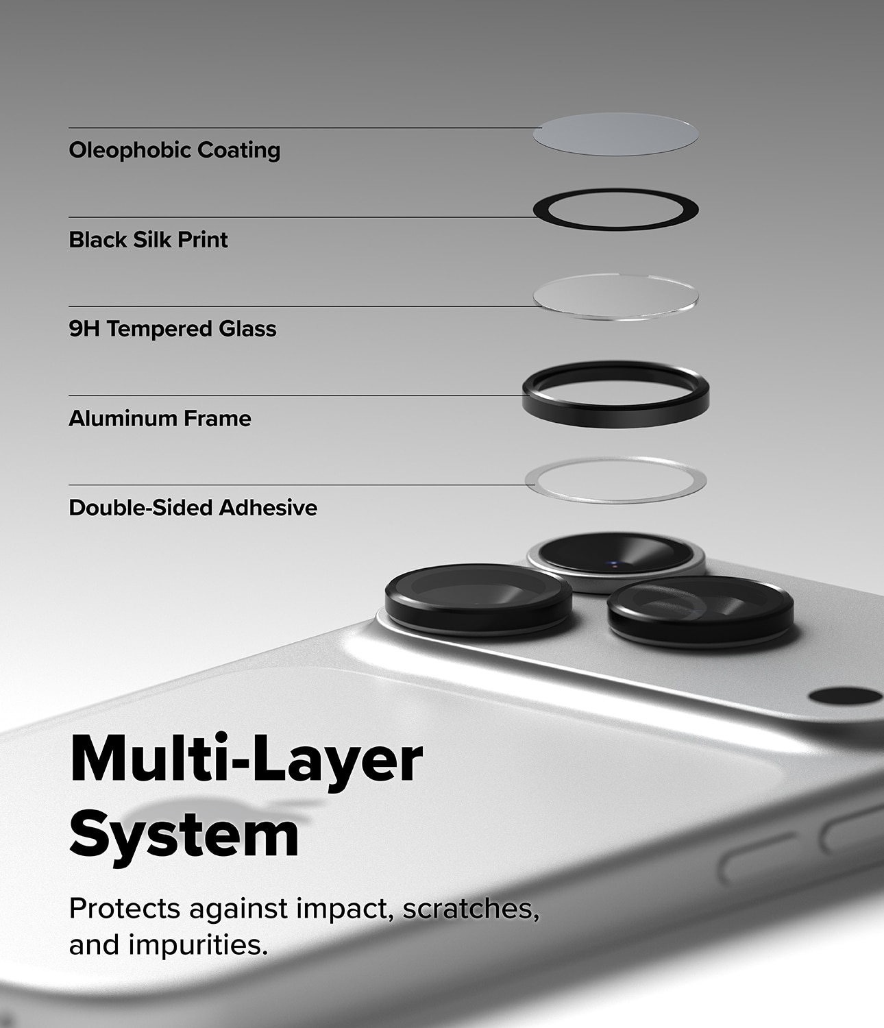 iPhone 17 Pro Max Camera Lens Frame Glass (2-pack) Black