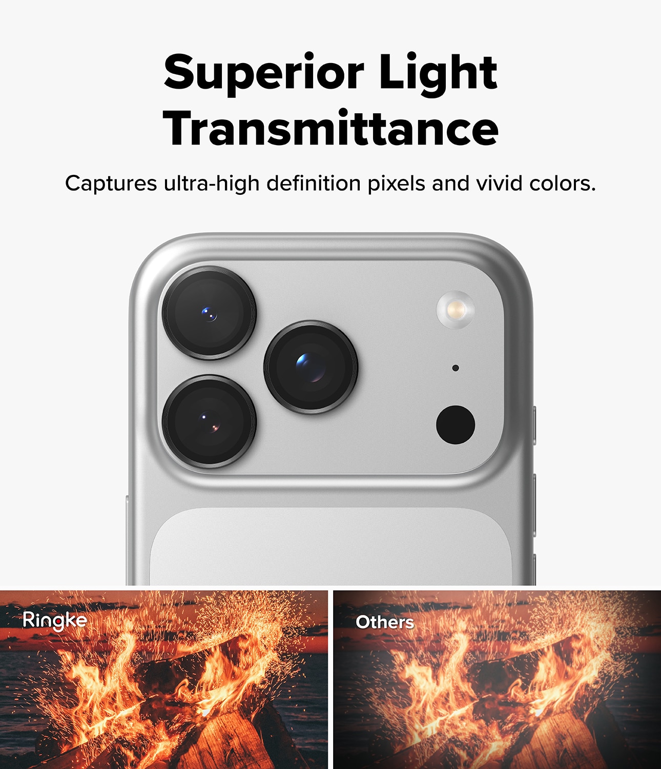 iPhone 17 Pro Max Camera Lens Frame Glass (2-pack) Black