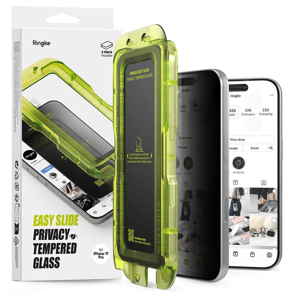 iPhone 17 Pro Max Easy Slide Privacy Glass (2-pack)