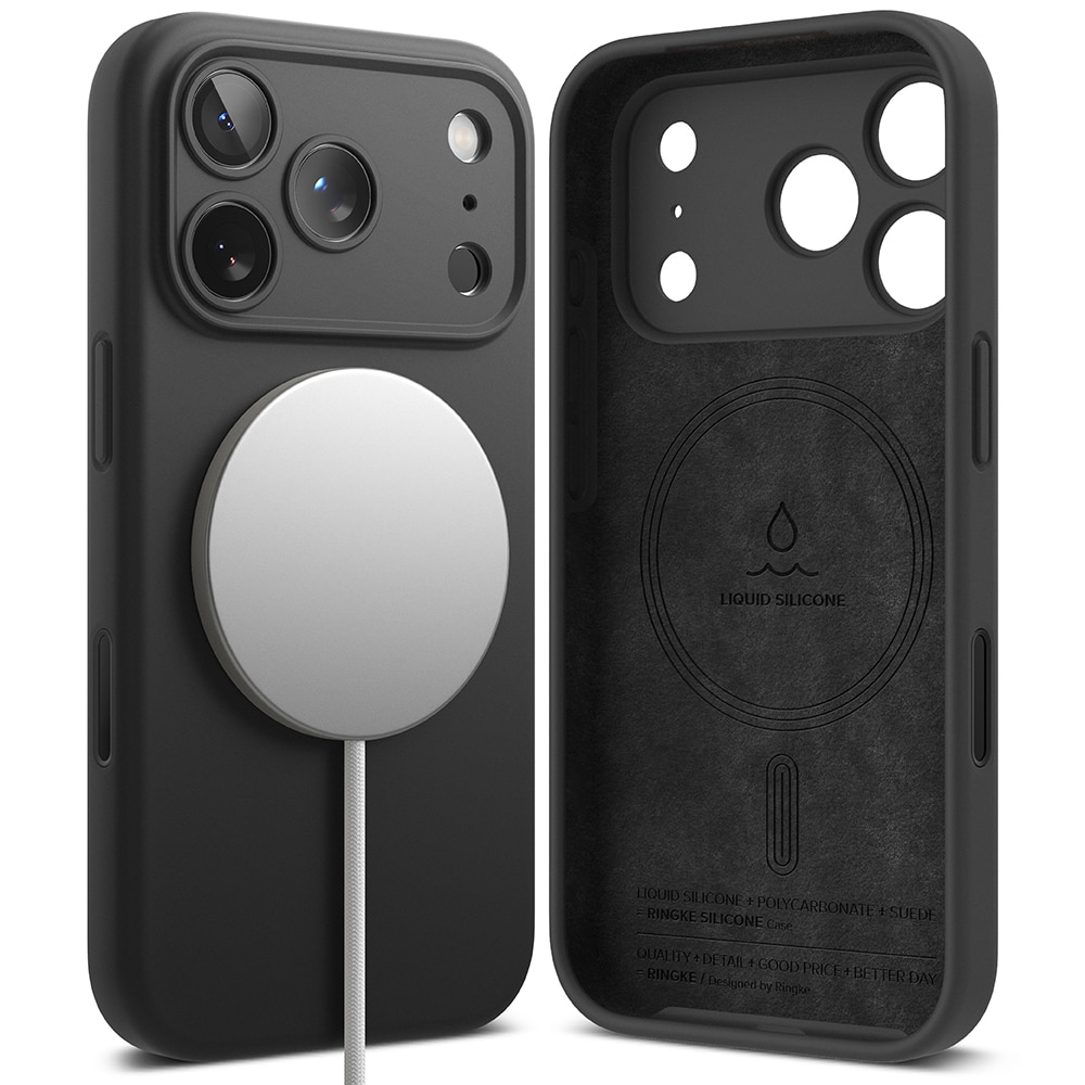 iPhone 17 Pro Max Silicone Magnetic Case Black
