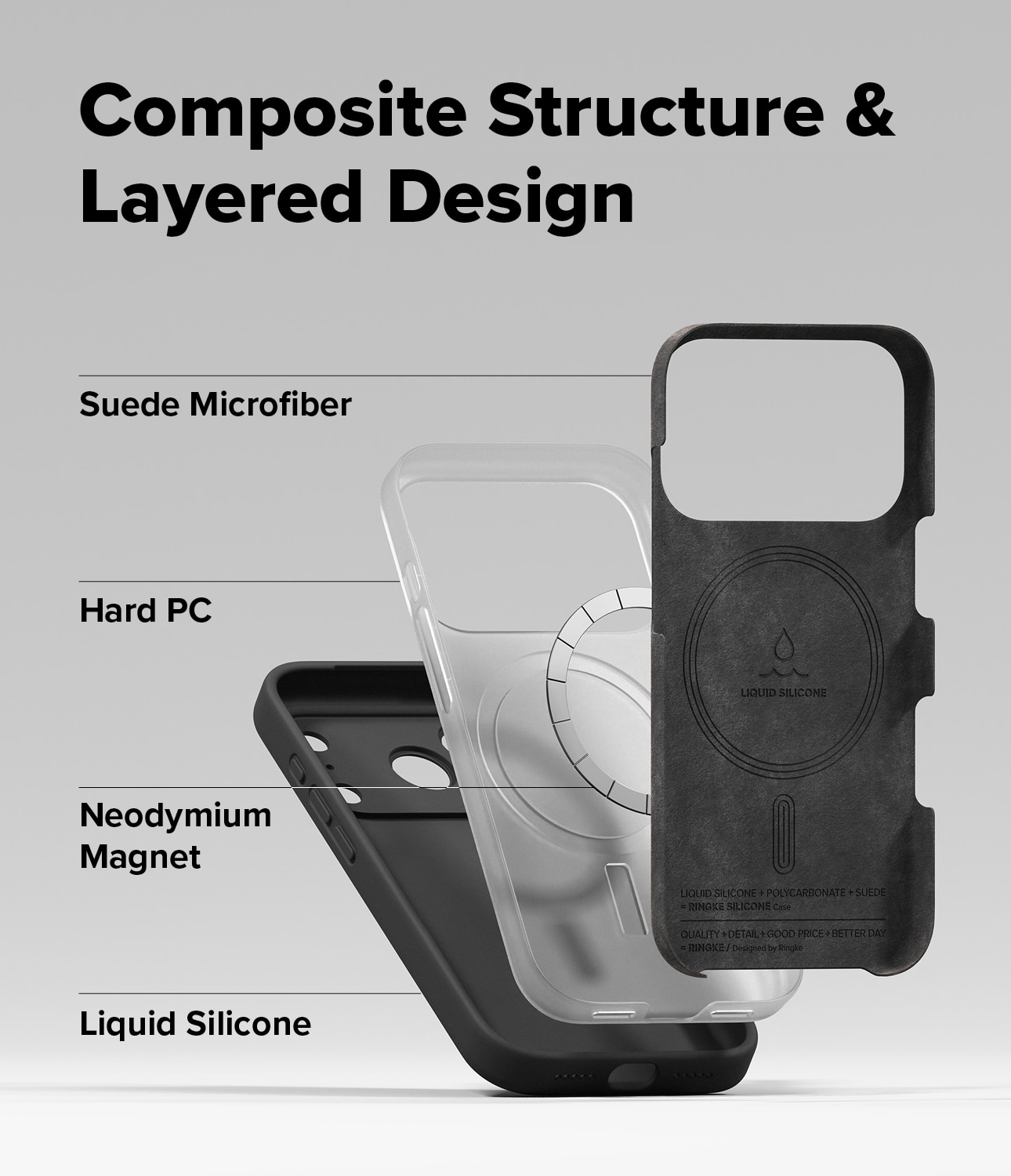 iPhone 17 Pro Max Silicone Magnetic Case Black