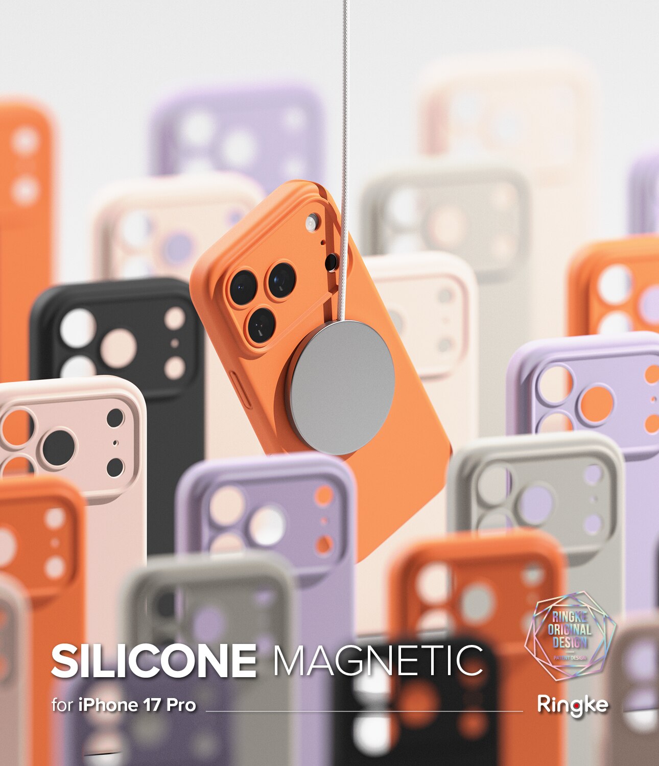 iPhone 17 Pro Silicone Magnetic Case Pink Sand