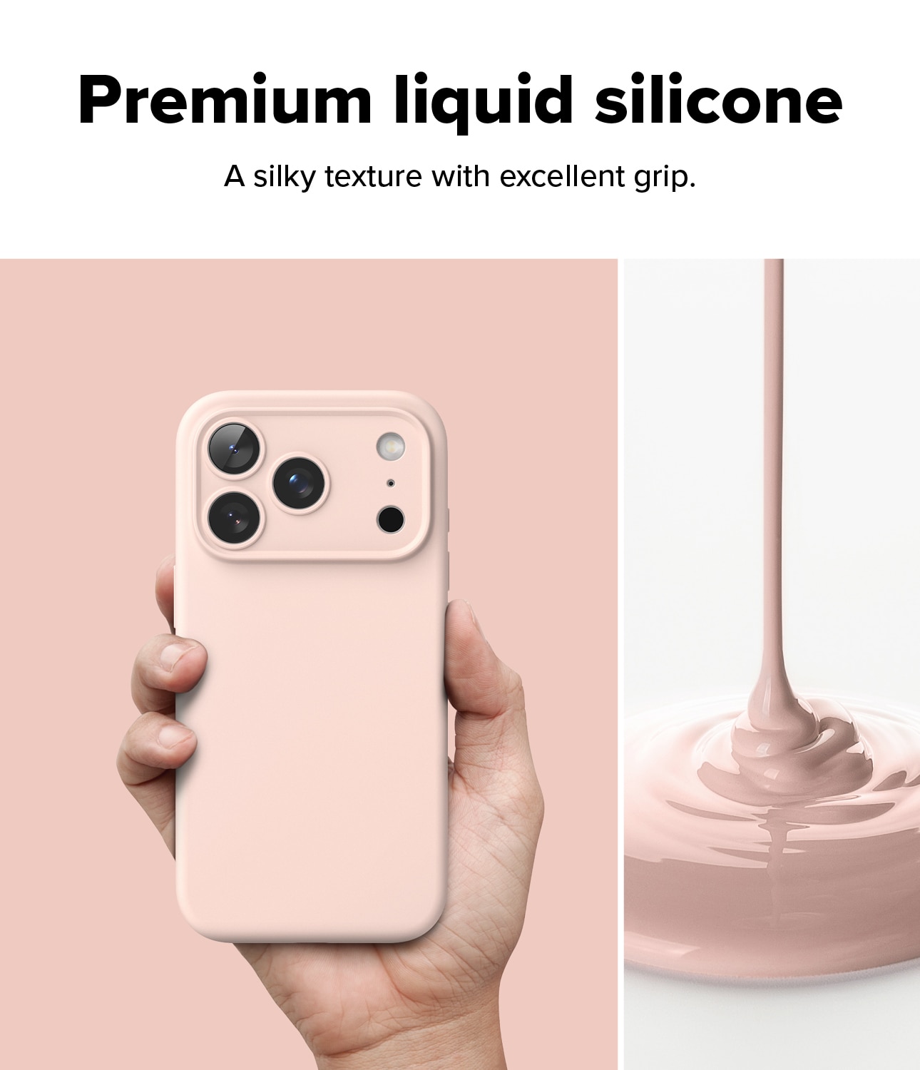 iPhone 17 Pro Max Silicone Magnetic Case Pink Sand