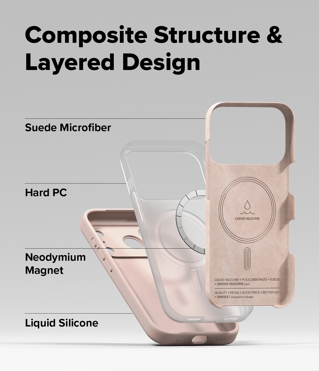 iPhone 17 Pro Max Silicone Magnetic Case Pink Sand