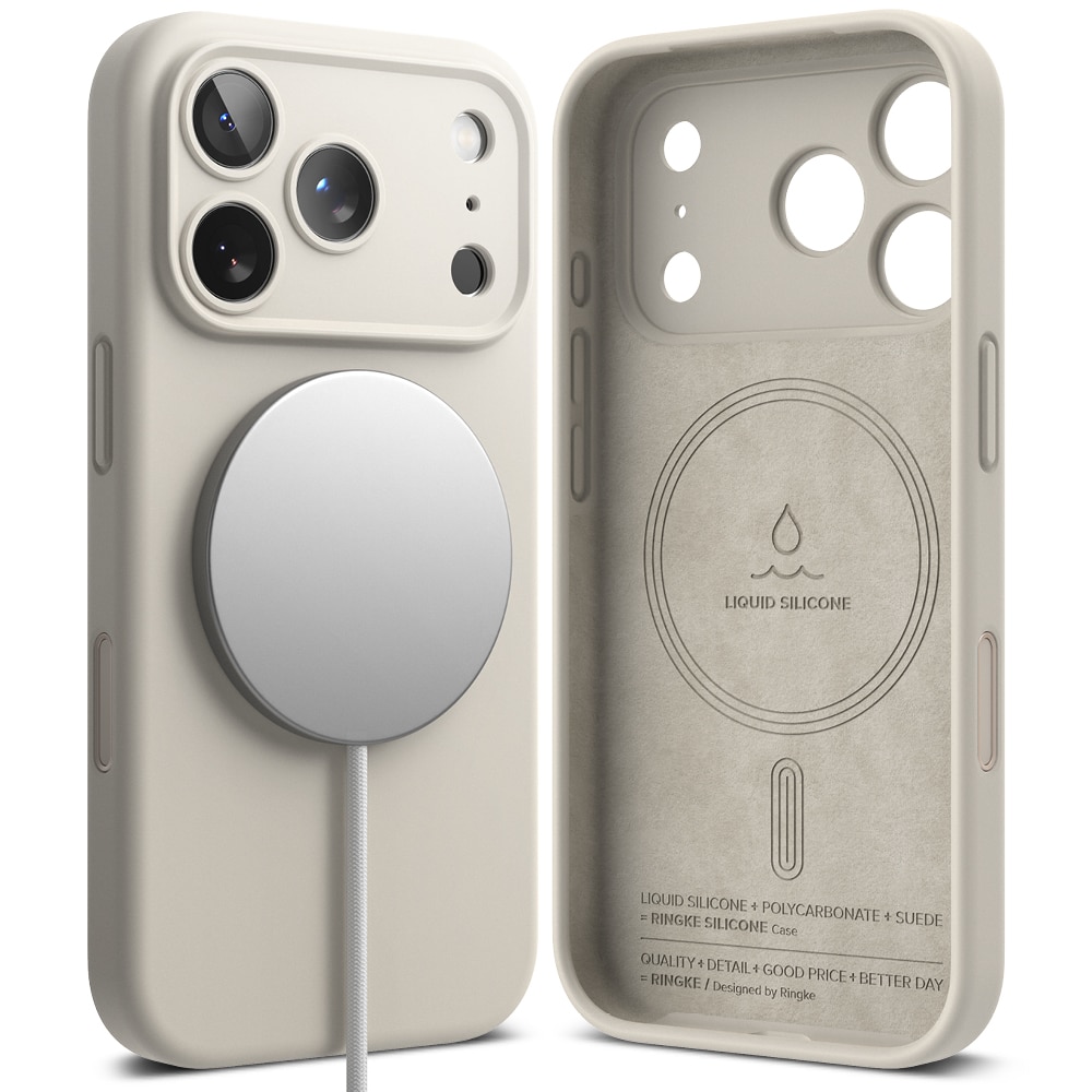 iPhone 17 Pro Max Silicone Magnetic Case Stone