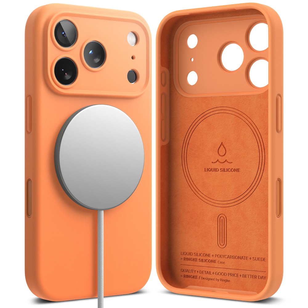 iPhone 17 Pro Max Silicone Magnetic Case Tangerine