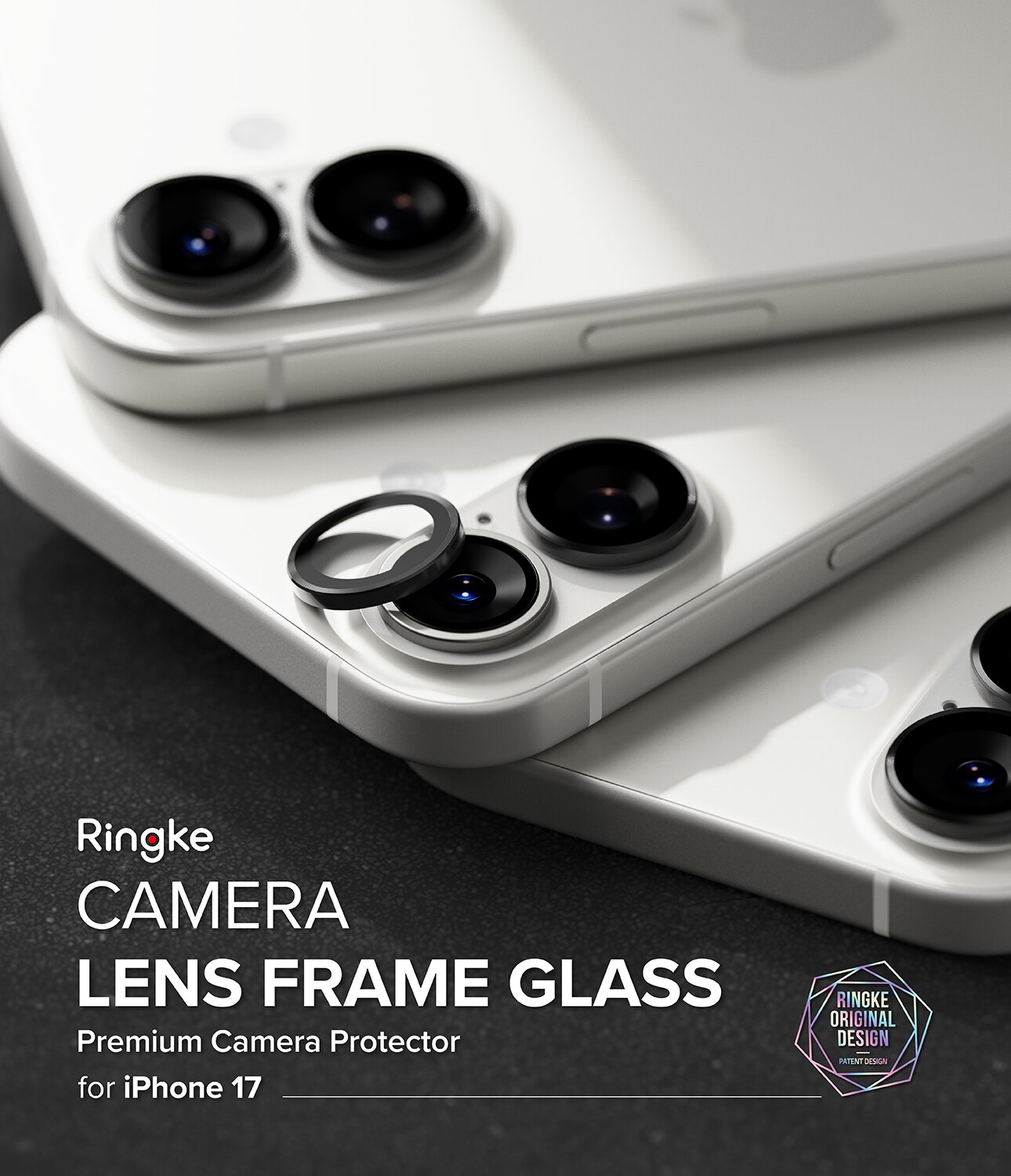 iPhone 17 Camera Lens Frame Glass (2-pack) Black