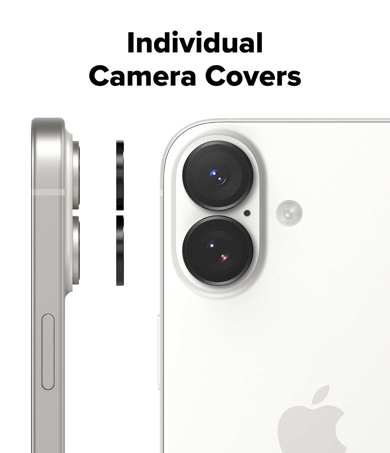 iPhone 17 Camera Lens Frame Glass (2-pack) Black