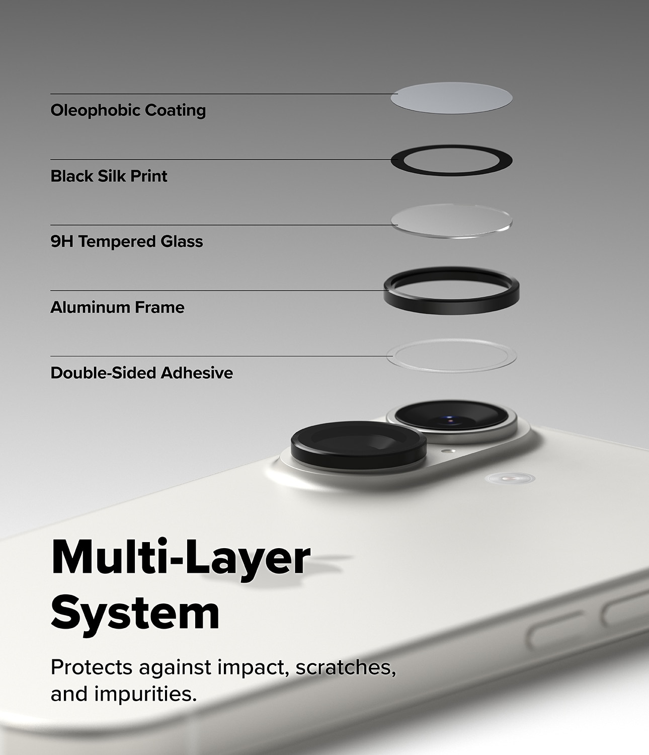 iPhone 17 Camera Lens Frame Glass (2-pack) Black