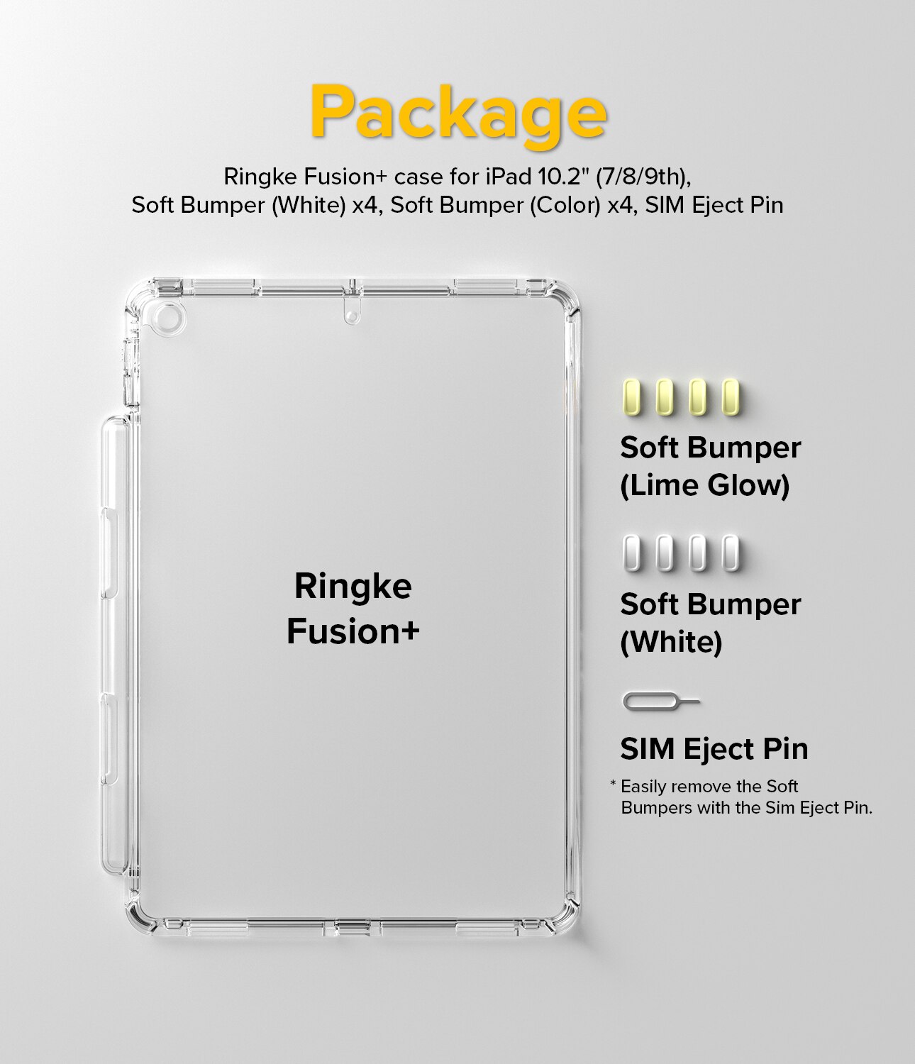 iPad 10.2 8th Gen (2020) Fusion Plus Case White/Lime Glow