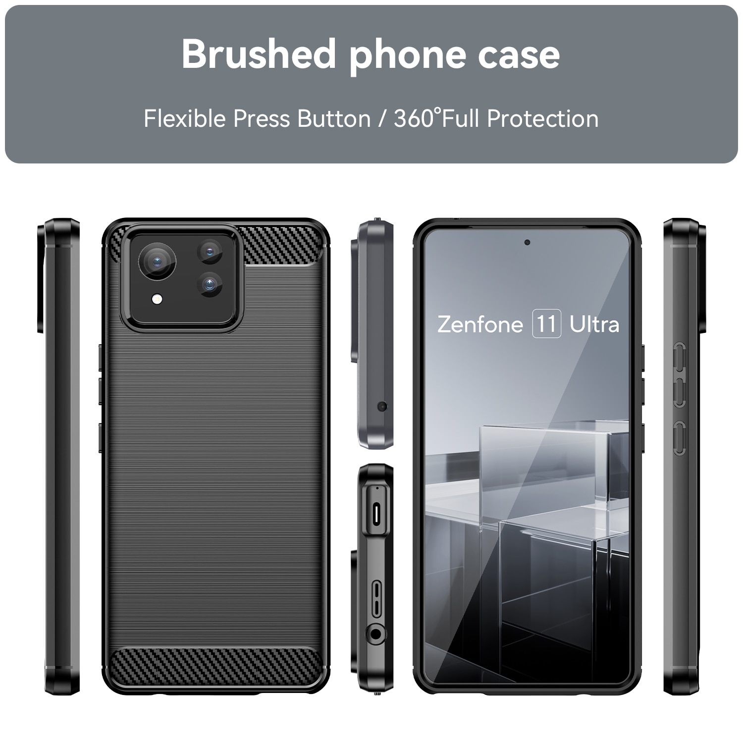 Asus Zenfone 11 Ultra Brushed TPU Case Black