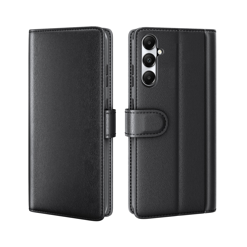 Samsung Galaxy A05s Genuine Leather Wallet Case Black