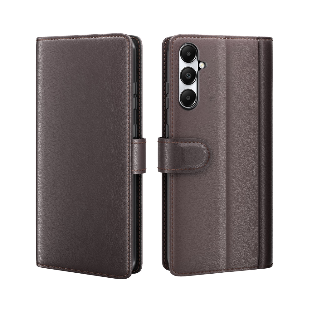 Samsung Galaxy A05s Genuine Leather Wallet Case Brown