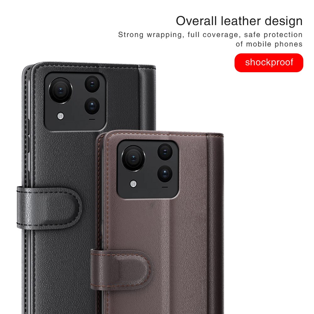 Asus Zenfone 11 Ultra Genuine Leather Wallet Case Black