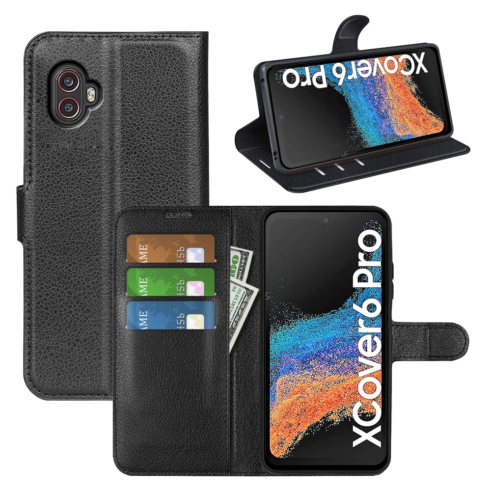 Samsung Galaxy Xcover 6 Pro Wallet Book Cover Black