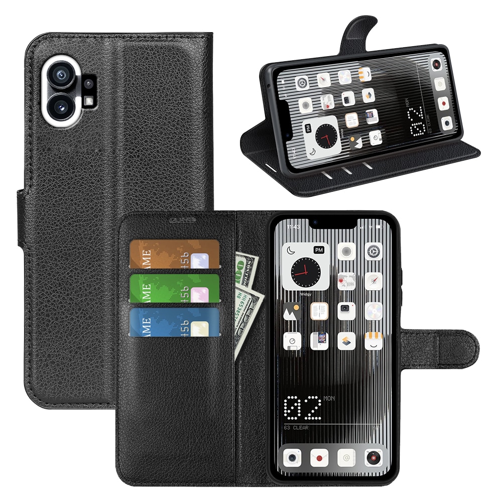 Nothing Phone 1 Wallet Book Cover Black