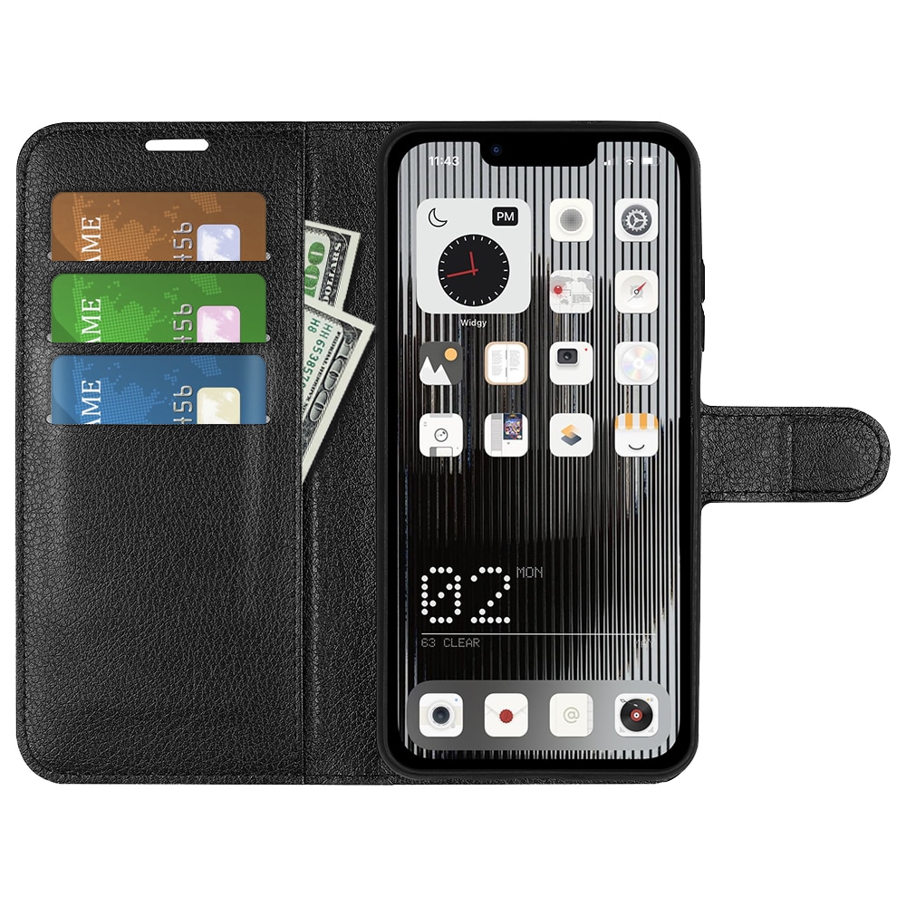 Nothing Phone 1 Wallet Book Cover Black