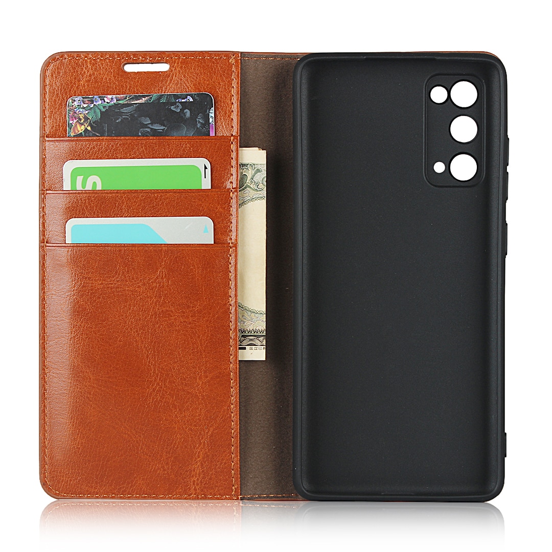 Samsung Galaxy S20 FE Genuine Leather Wallet Case Brown