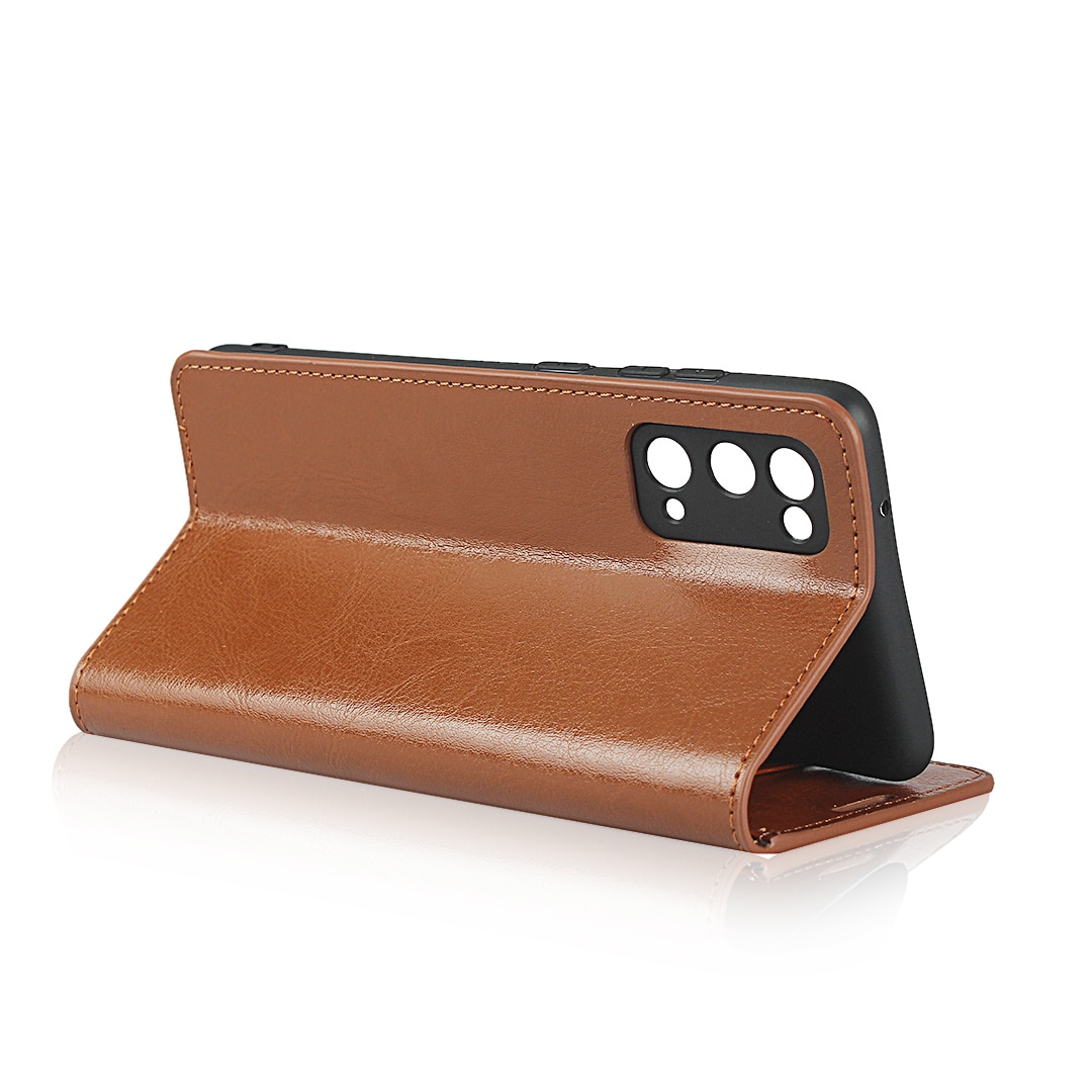 Samsung Galaxy S20 FE Genuine Leather Wallet Case Brown