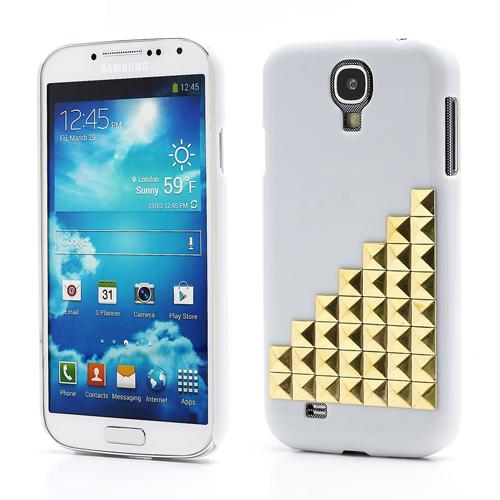 Samsung Galaxy S4 Case w. Studs White/Gold