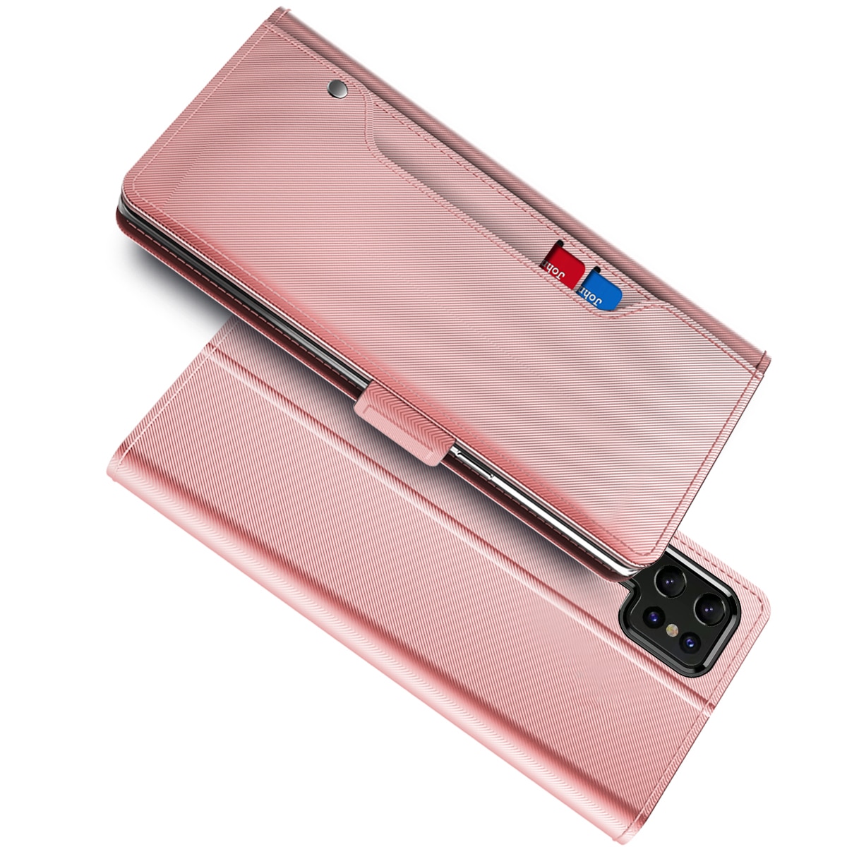 Samsung Galaxy S22 Ultra Wallet Case Mirror Pink Gold
